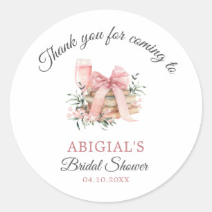 A NEW CHAPTER BEGINS BRIDAL SHOWER WELCOME CLASSIC ROUND STICKER