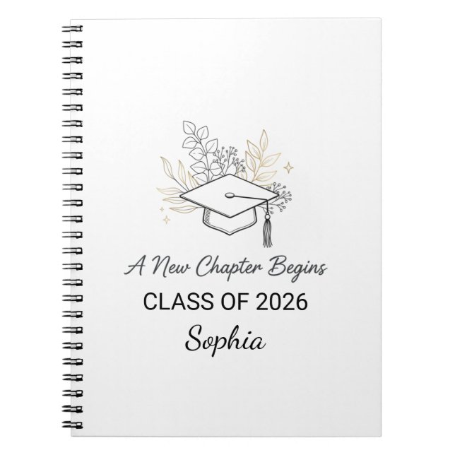 A New Chapter Begins Class of 2026 Personalised Notebook (Front)
