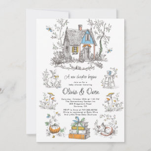 A New Chapter Begins Cottagecore Baby Shower Invitation