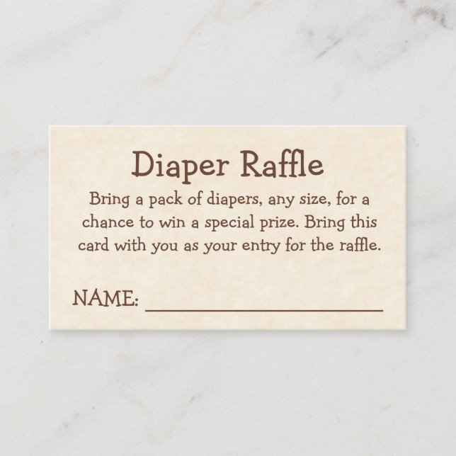 A New Chapter Begins - Diaper Raffle Enclosure Card (Front)
