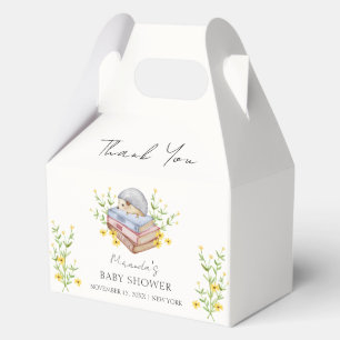 A New Chapter Begins Floral Hedgehog Baby Shower  Favour Box