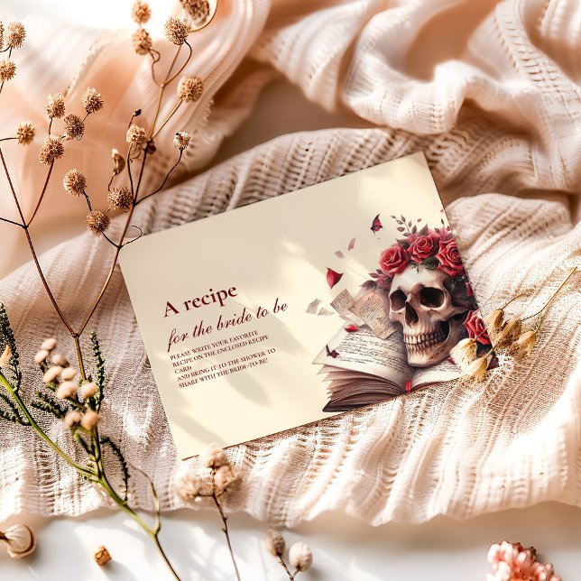 A new chapter begins gothic bridal shower Recipe Enclosure Card (Creator Uploaded)