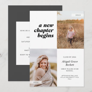 A New Chapter Begins Graduation Invitation