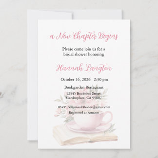 A New Chapter Begins Invitation, Bridal Shower Invitation