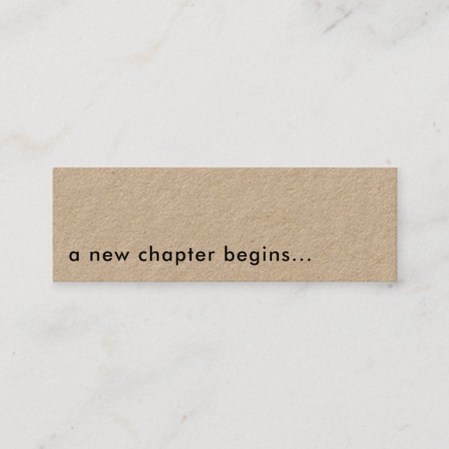 A new Chapter Begins Modern Mini Bookmark Card (Front)