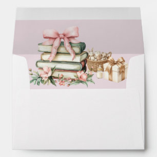 A New Chapter Begins Pink Bow Books Baby Shower Envelope