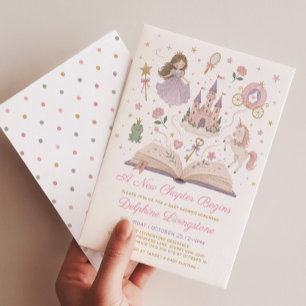 A New Chapter Begins: Princess Girl Baby Shower Invitation