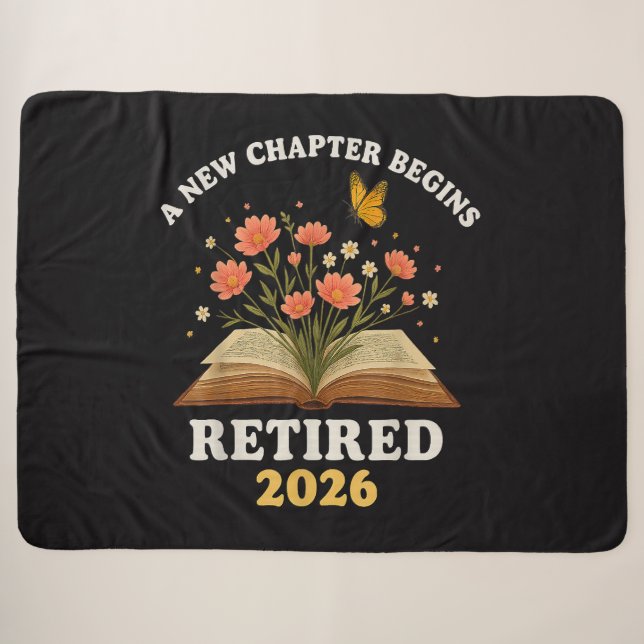 A New Chapter Begins Retired 2026 Sherpa Blanket (Front (Horizontal))