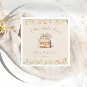 A New Chapter Begins Rustic Bridal Shower Napkin
