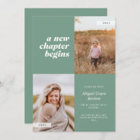 A New Chapter Begins Sage Graduation Invitation