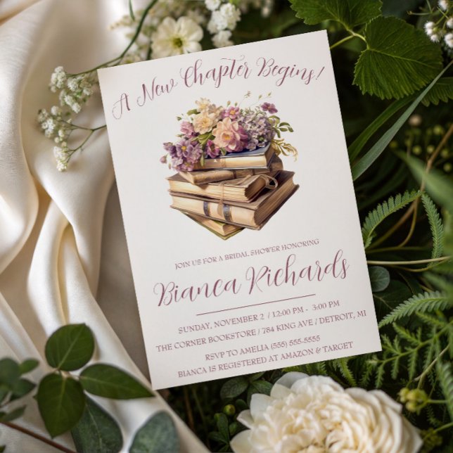 A New Chapter Begins! Spring Floral Bridal Shower Invitation (Creator Uploaded)