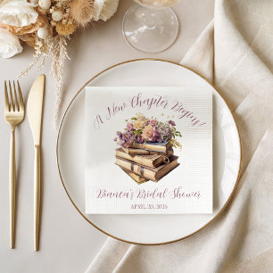 A New Chapter Begins! Spring Floral Bridal Shower Napkin