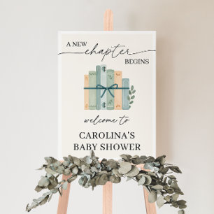 A New Chapter Begins Storybook Baby Shower Welcome Poster