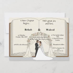 A New Chapter Begins Storybook Wedding IInvitation Invitation