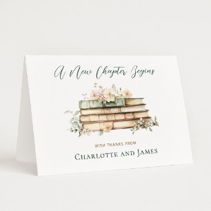 A New Chapter Begins Wedding Bridal Shower Thank You Card