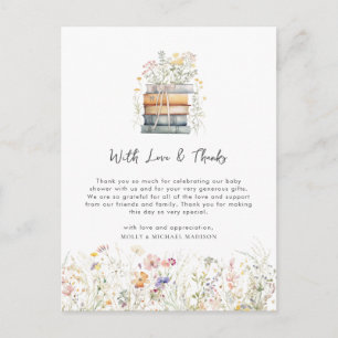 A New Chapter Begins Wildflower Baby Shower Postcard