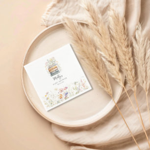 A New Chapter Begins Wildflower Book Baby Shower Napkin