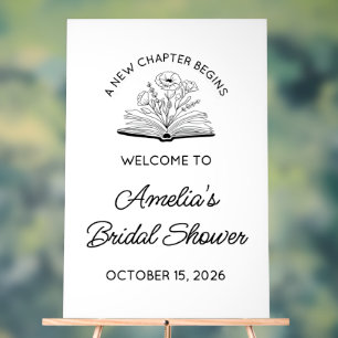 "A New Chapter" Book Bridal Shower Welcome Sign