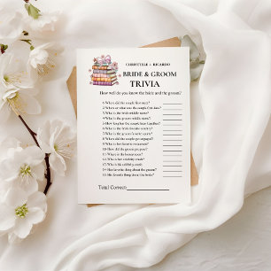 A new Chapter Book bride & Groom Trivia Game Card