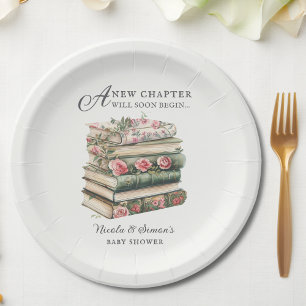 A New Chapter Book Theme Baby Shower Paper Plate