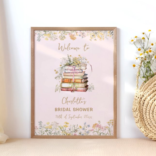 A New Chapter Book Themed Bridal Shower Welcome Poster (Creator Uploaded)