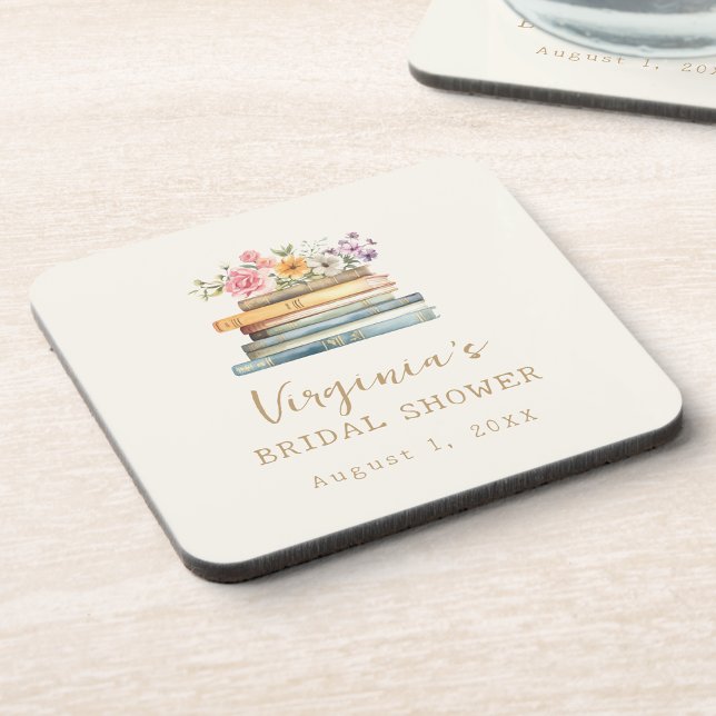 A New Chapter Books Bridal Shower Coaster (A New Chapter Wildflower Books Bridal Shower Beverage Coaster by Painted Paperie
)