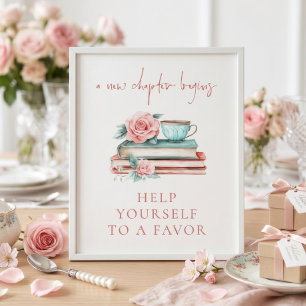 A New Chapter Books Favours Sign Bridal Shower