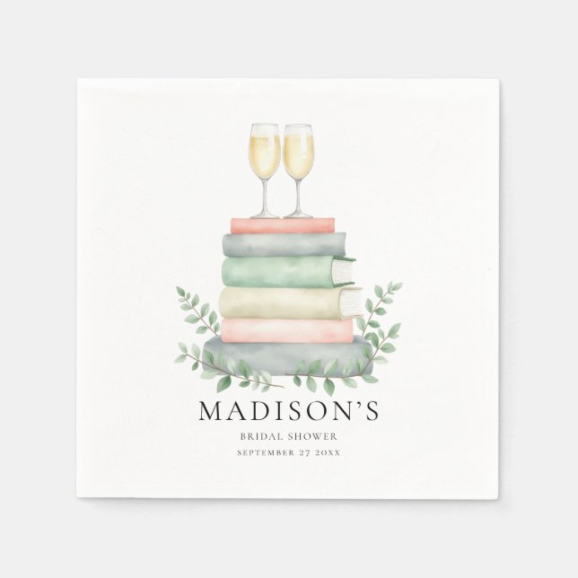 A New Chapter Books Prosecco Bridal Shower Napkin (Front)
