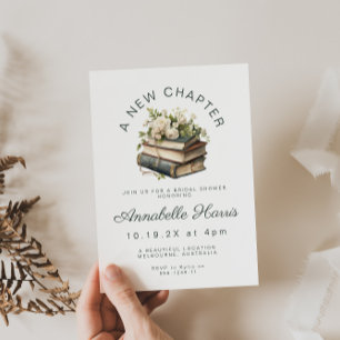 A New Chapter Bridal Shower Floral Invitation