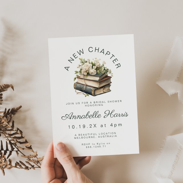 A New Chapter Bridal Shower Floral Invitation (Creator Uploaded)