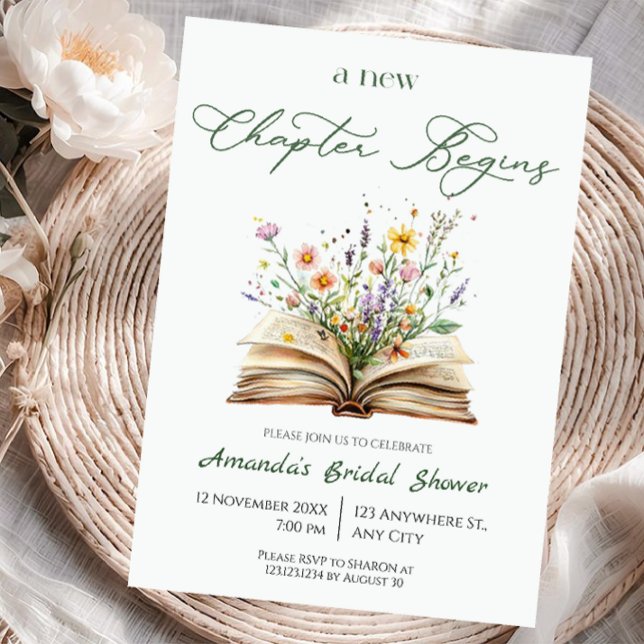 A New Chapter bridal shower Invitation (Creator Uploaded)