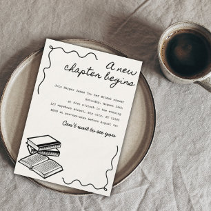 A new chapter bridal shower invitation
