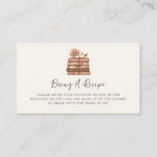 A New Chapter Bridal Shower Recipe Enclosure Card