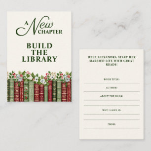 A New Chapter Christmas Book Themed Bridal Shower Enclosure Card