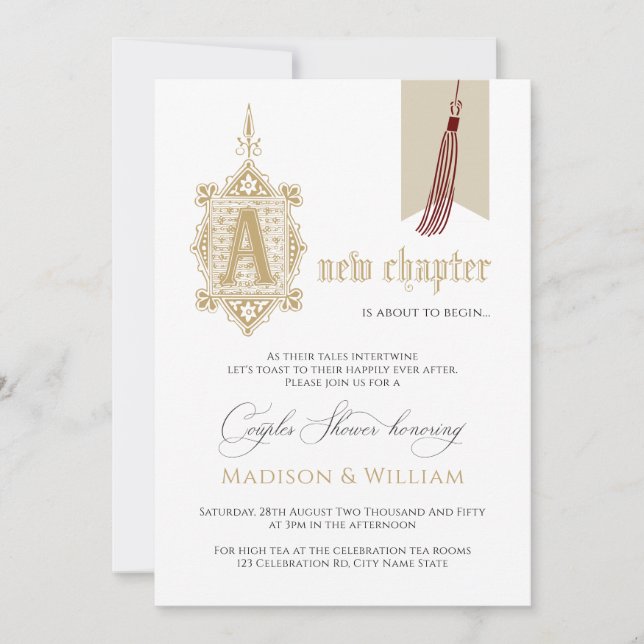 A New Chapter Couples Shower Invitation (Front)