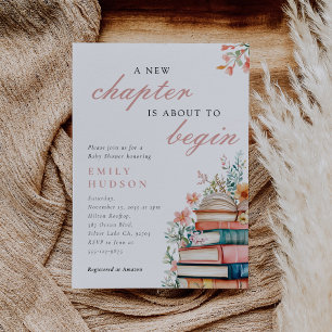 A New Chapter Floral Baby Shower Invitation