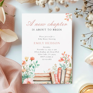 A New Chapter Floral Baby Shower Invitation
