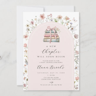a new chapter girl  Baby Shower Invitation