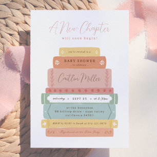 A New Chapter   Hand Drawn Storybook Baby Shower Invitation