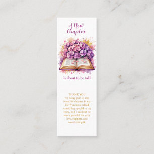 A New Chapter Hydrangea Bookmark Favour Calling Card