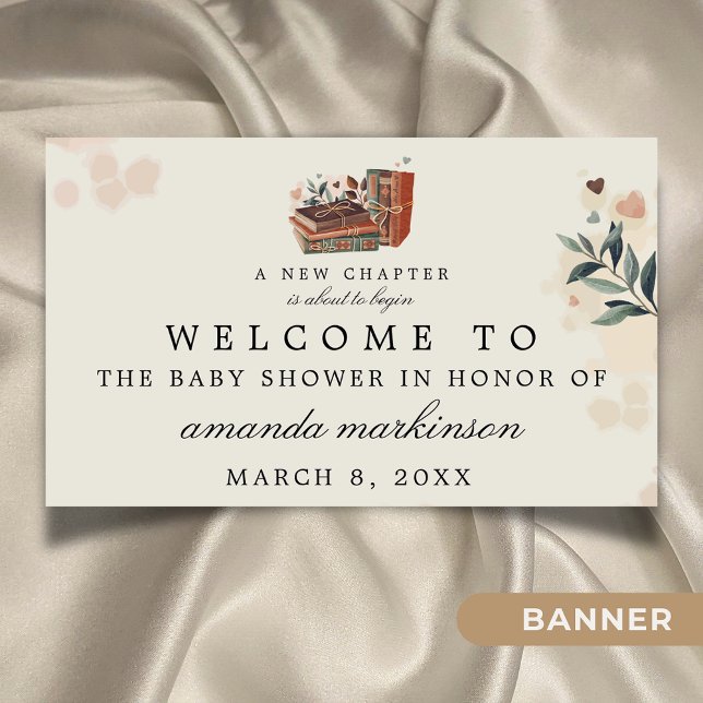 A New Chapter Is About Begins Baby Shower Welcome Banner (Creator Uploaded)