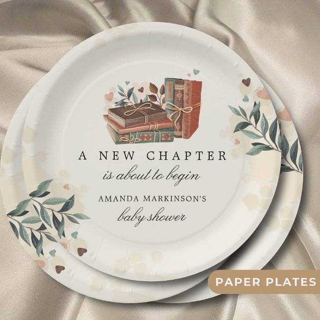 A New Chapter Is About to Begin Baby Shower Paper Plate (Creator Uploaded)
