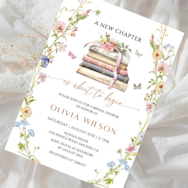 A New Chapter Is About To Begin Bridal Shower  Invitation (Creator Uploaded)