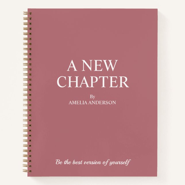 A New Chapter | Modern Dusty Rose Notebook (Front)