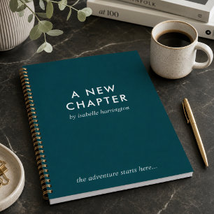 A New Chapter Modern Teal Novel Style Journal