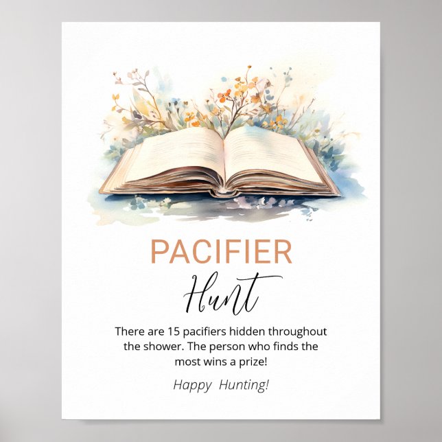 A New Chapter Pacifier Hunt Shower Game Sign (Front)