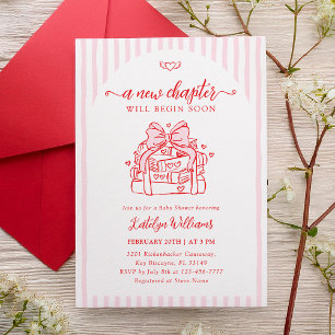 A New Chapter Pink Baby Shower Invitation