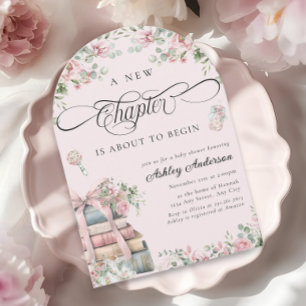 A New Chapter Pink Floral Girl Baby Shower Invitation