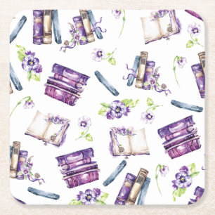 A New Chapter Shower, Book Themed Paper Coaster