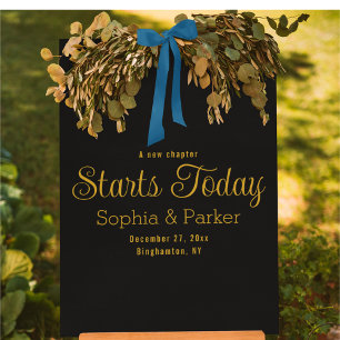 A New Chapter Starts Today Elegant Wedding Welcome Acrylic Sign